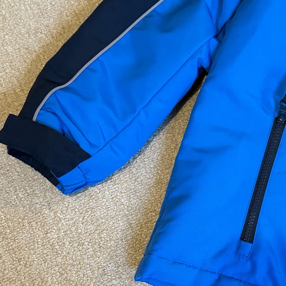 Kids winter coat - Athletech - boys size L 10/12 hooded blue black - Picture 8 of 13